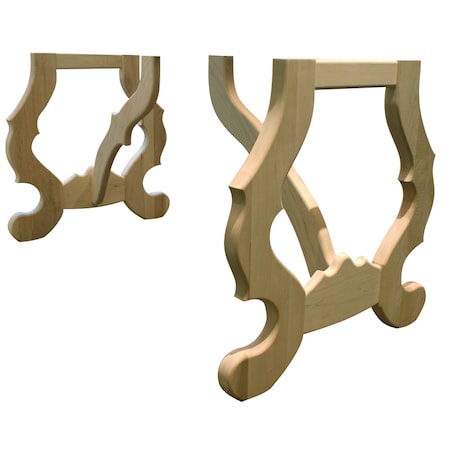 Osborne Wood Products 28 1/4 x 28 French Scroll Table Base Kit in Red Oak 1137O